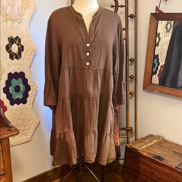 Dresses & Skirts - Made in Italy 100% Linen Tiered Dress